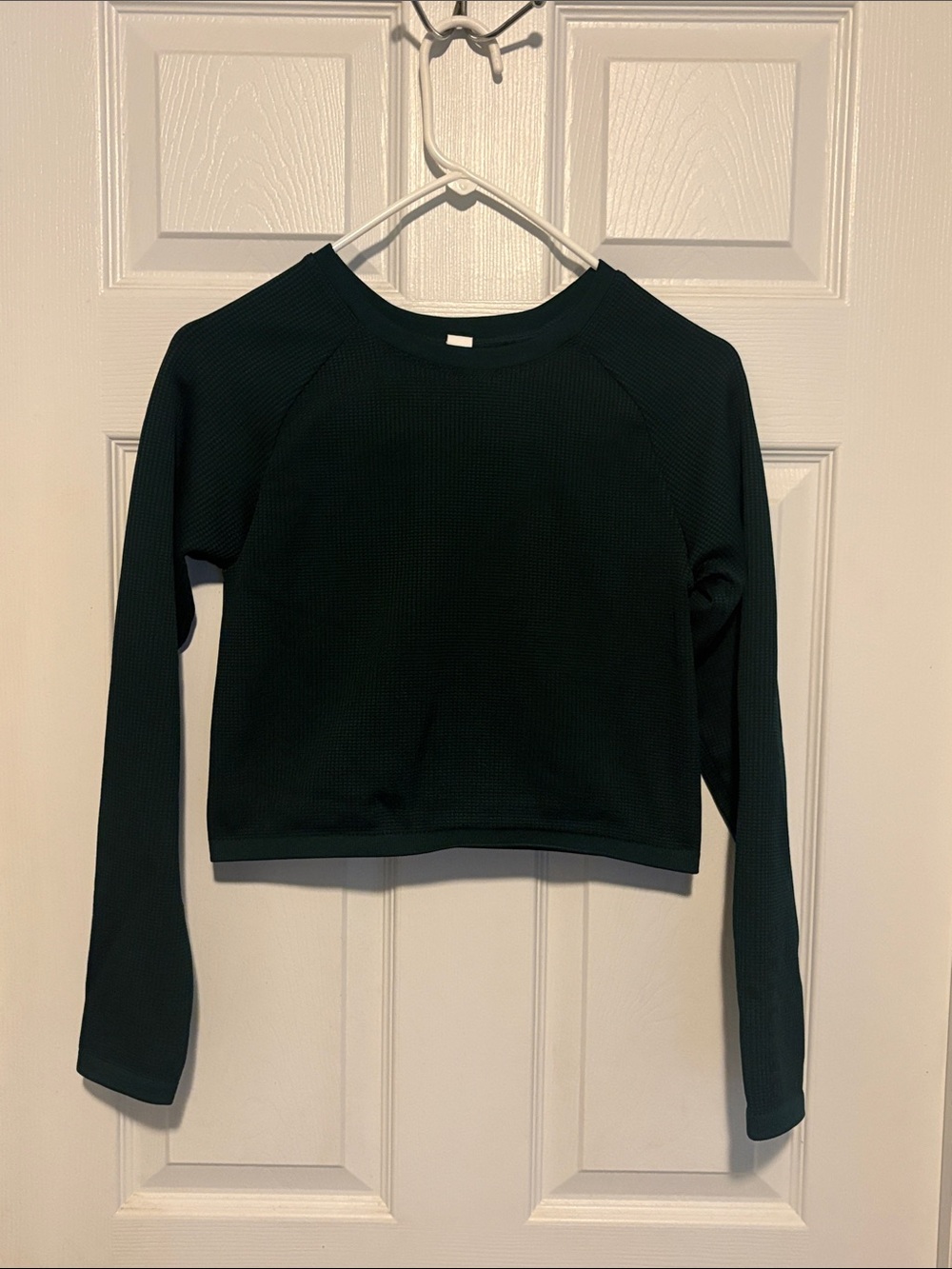 Aerie Women's Long-Sleeve Cropped Thermal Top - Dark Green